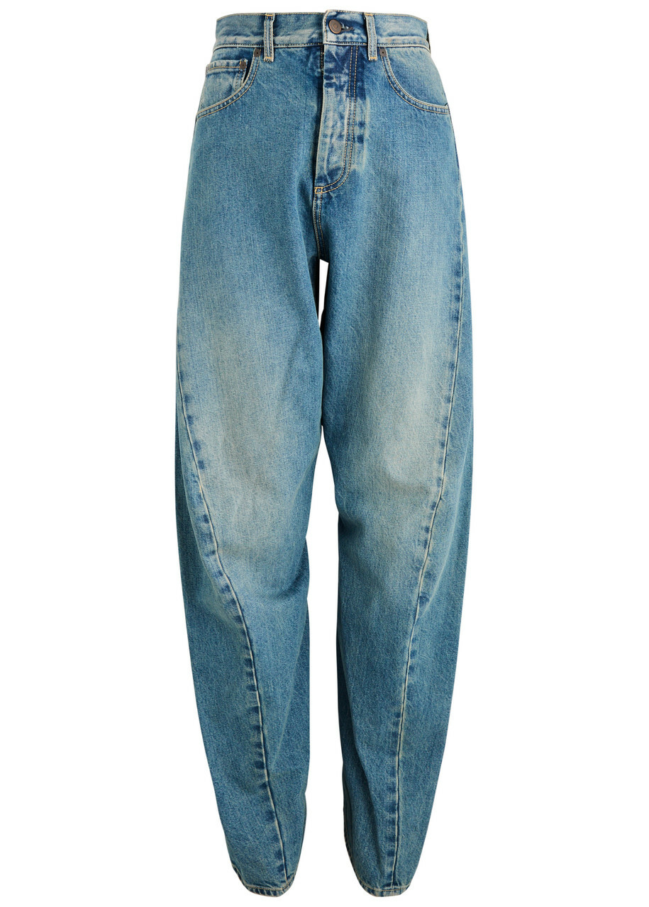 パンツ Maison Margiela TWISTED DENIM Blue Wide-leg Jeans with Buttons | Maison Margiela