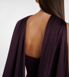 Solace London Ophelia cape-detail halterneck gown