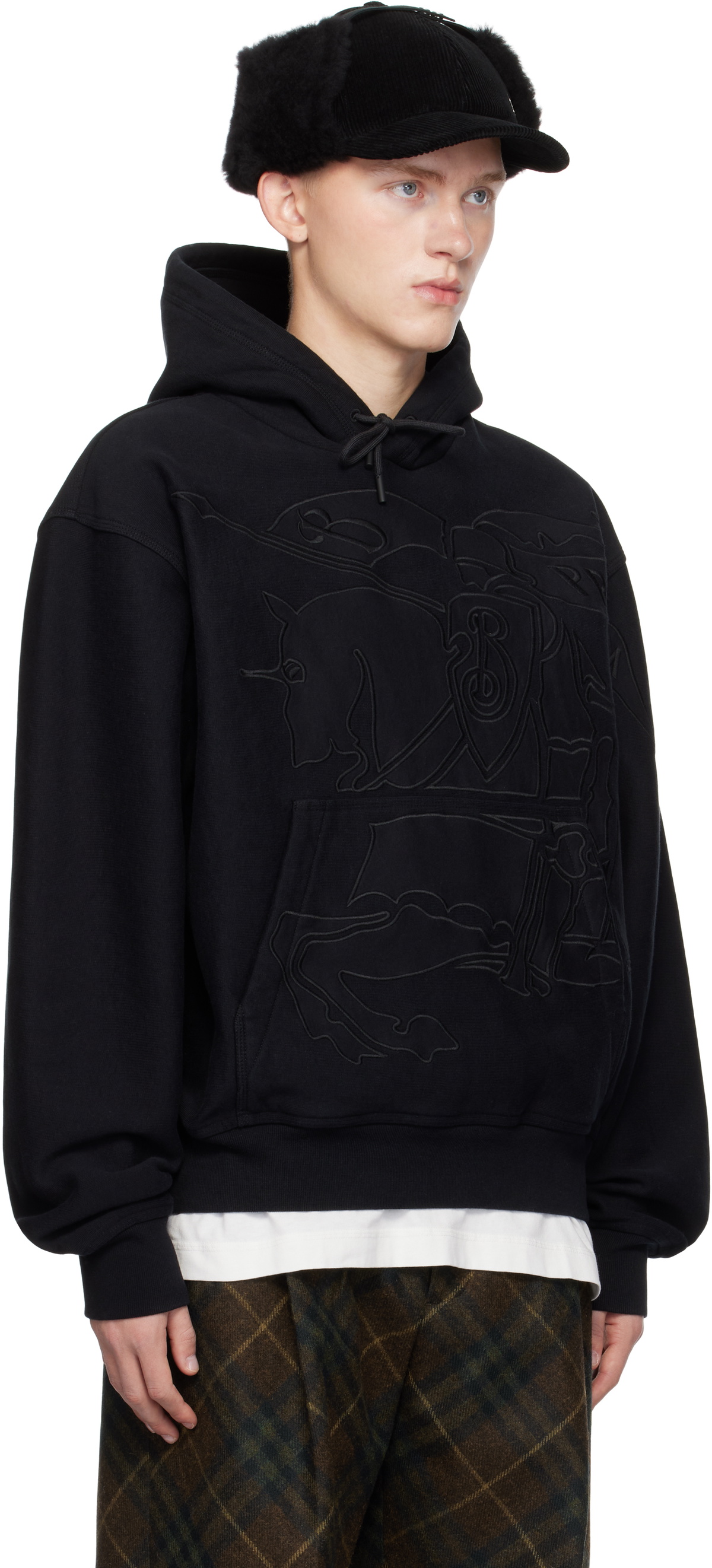 Burberry Black Embroidered EKD Hoodie Burberry