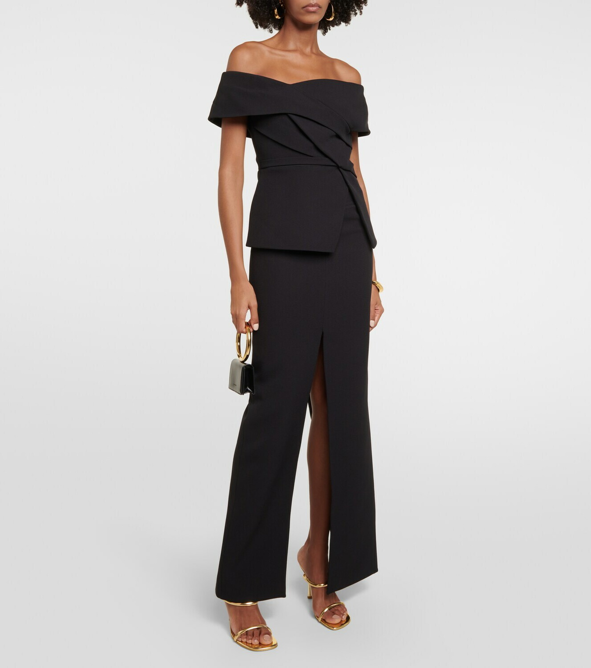 Safiyaa Elowen high-rise crêpe maxi skirt