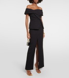 Safiyaa Elowen high-rise crêpe maxi skirt