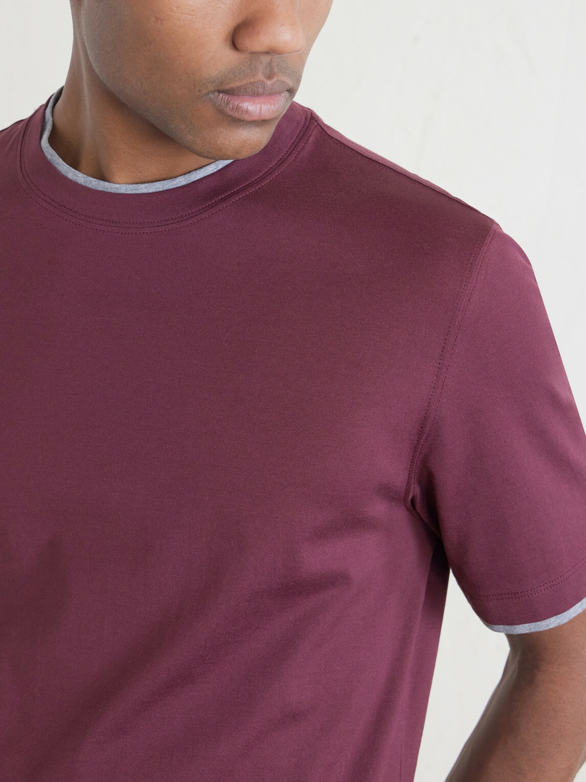 Brunello Cucinelli - Layered Cotton-Jersey T-Shirt - Burgundy