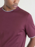 Brunello Cucinelli - Layered Cotton-Jersey T-Shirt - Burgundy
