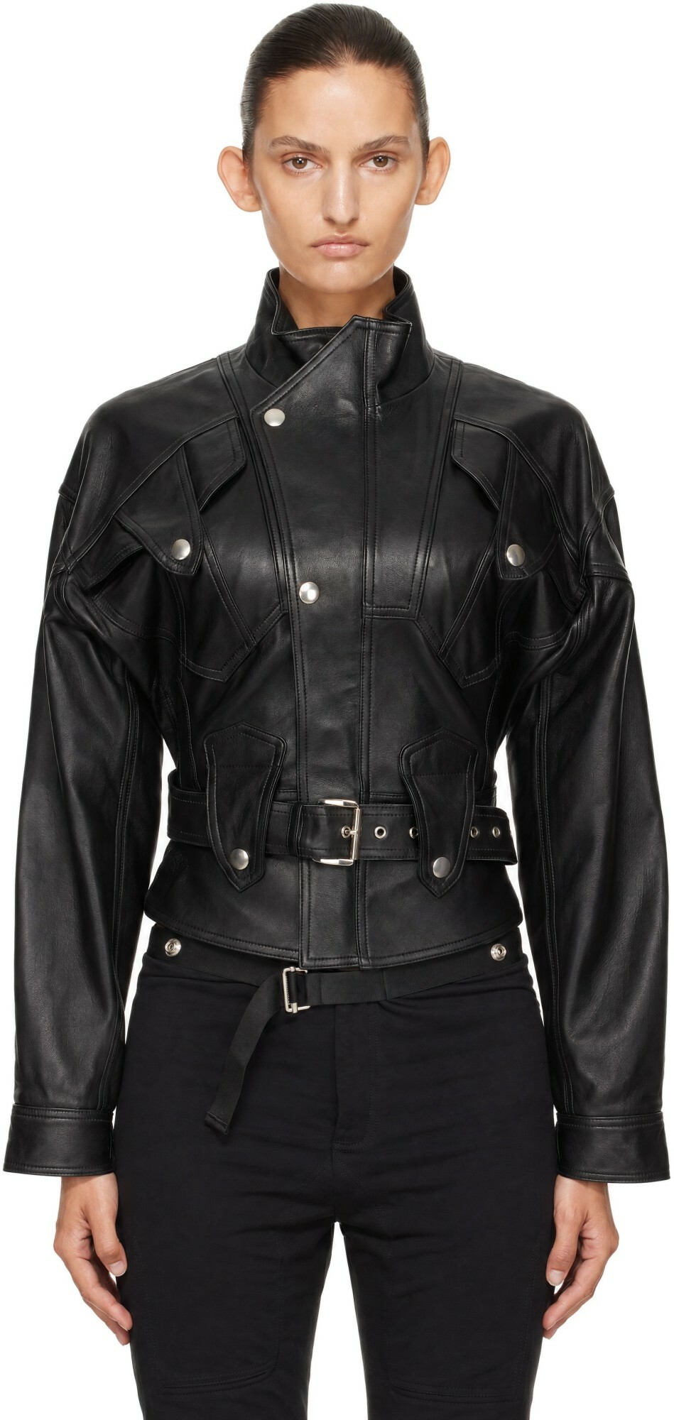 VAQUERA Black Fringe Leather Jacket