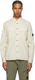 C.P. Company Off-White Gabardine Utility Shirt