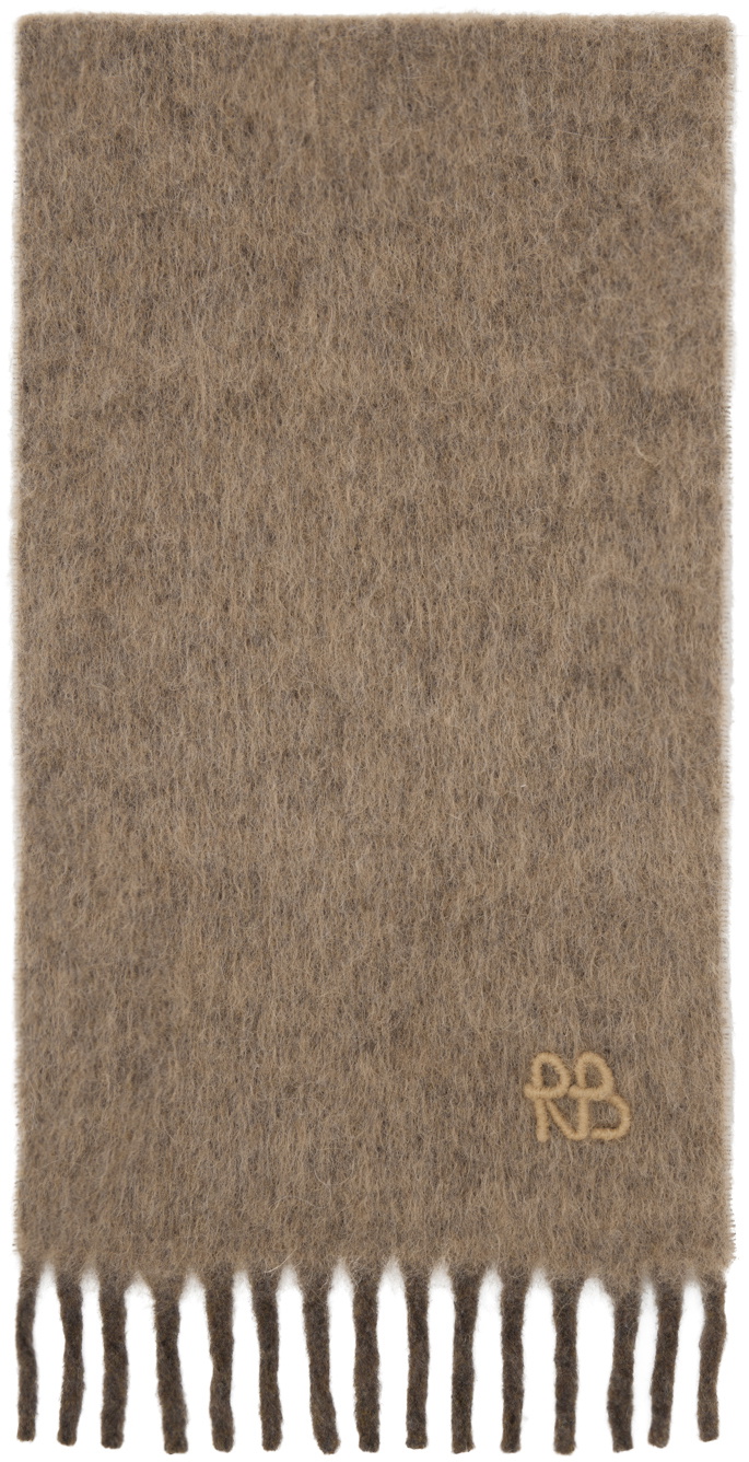 Ruslan Baginskiy Beige Fringed Alpaca-Blend Max Scarf