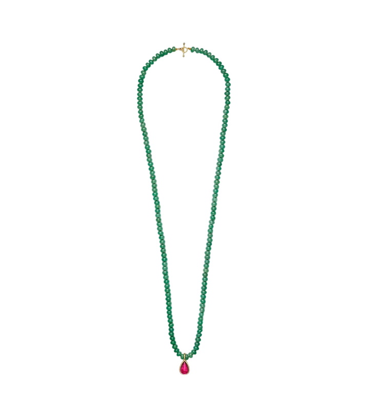 Photo: Octavia Elizabeth 18kt gold beaded necklace with aventurines and tourmaline