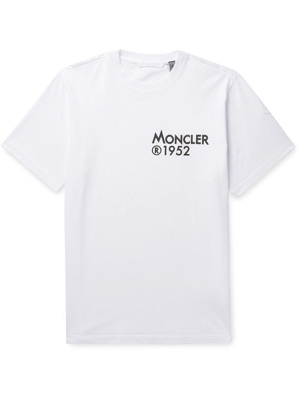 Photo: Moncler Genius - 2 Moncler 1952 Logo-Print Cotton-Jersey T-Shirt - White