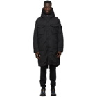 Stone Island Black Down Wool Ghost Coat