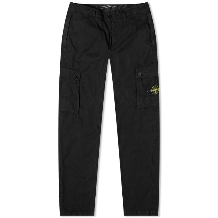 Photo: Stone Island Men's Brushed Cotton Canvas Cargo Pants in Black