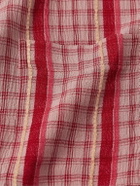 Small Talk - Striped Checked Voile Shirt - Red