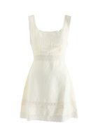 Rixo Ronan Lace-trimmed Mini Dress Cream
