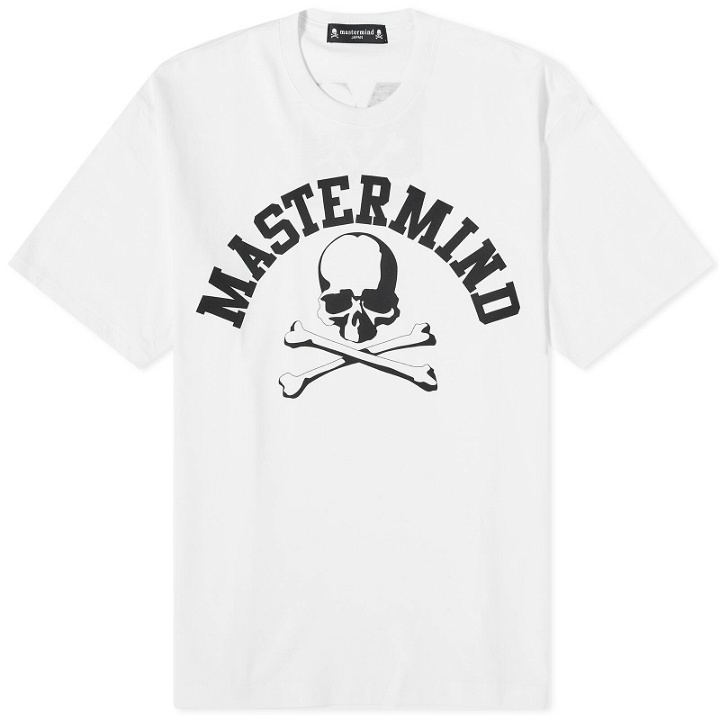 Photo: Mastermind Japan Men's College Logo Skull T-Shirt in White