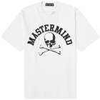 Mastermind Japan Men's College Logo Skull T-Shirt in White