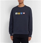 Acne Studios - Appliquéd Fleece-Back Cotton-Jersey Sweatshirt - Navy