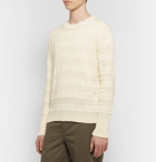 Incotex - Striped Textured-Cotton Sweater - Off-white