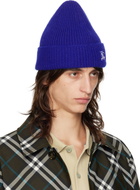 Burberry Blue Ribbed Cashmere Beanie