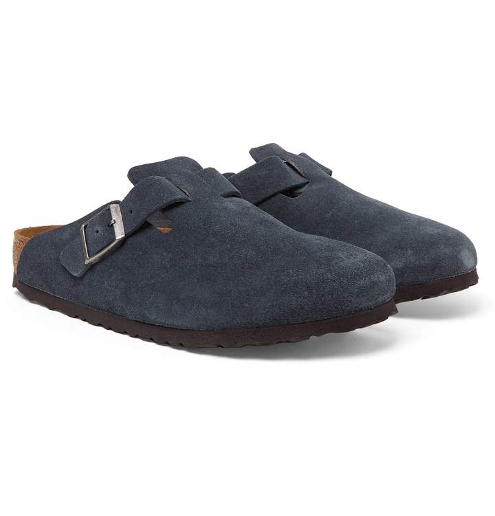 Photo: Birkenstock - Boston Suede Sandals - Blue