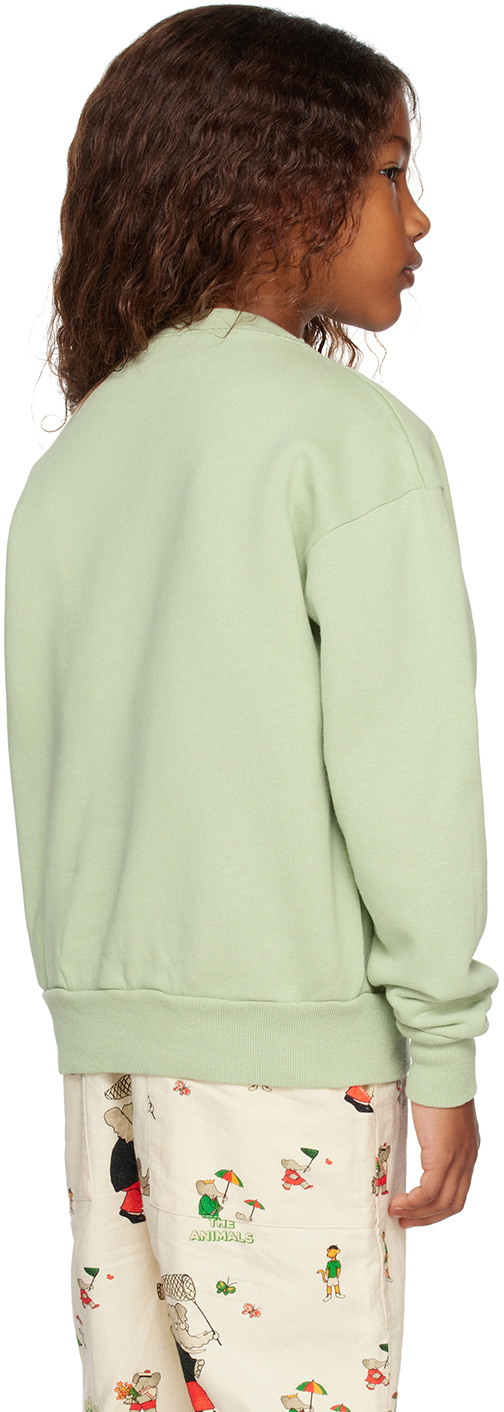 The Animals Observatory Kids Green Bear Sweatshirt