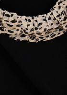 Rixo Laurel Leopard-trimmed Wool Cardigan Black