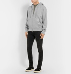 TOM FORD - Oversized Logo-Trimmed Mélange Fleece-Back Cotton-Jersey Zip-Up Hoodie - Men - Gray