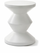 POLSPOTTEN White Outdoor Zig Zag Lacquered Stool