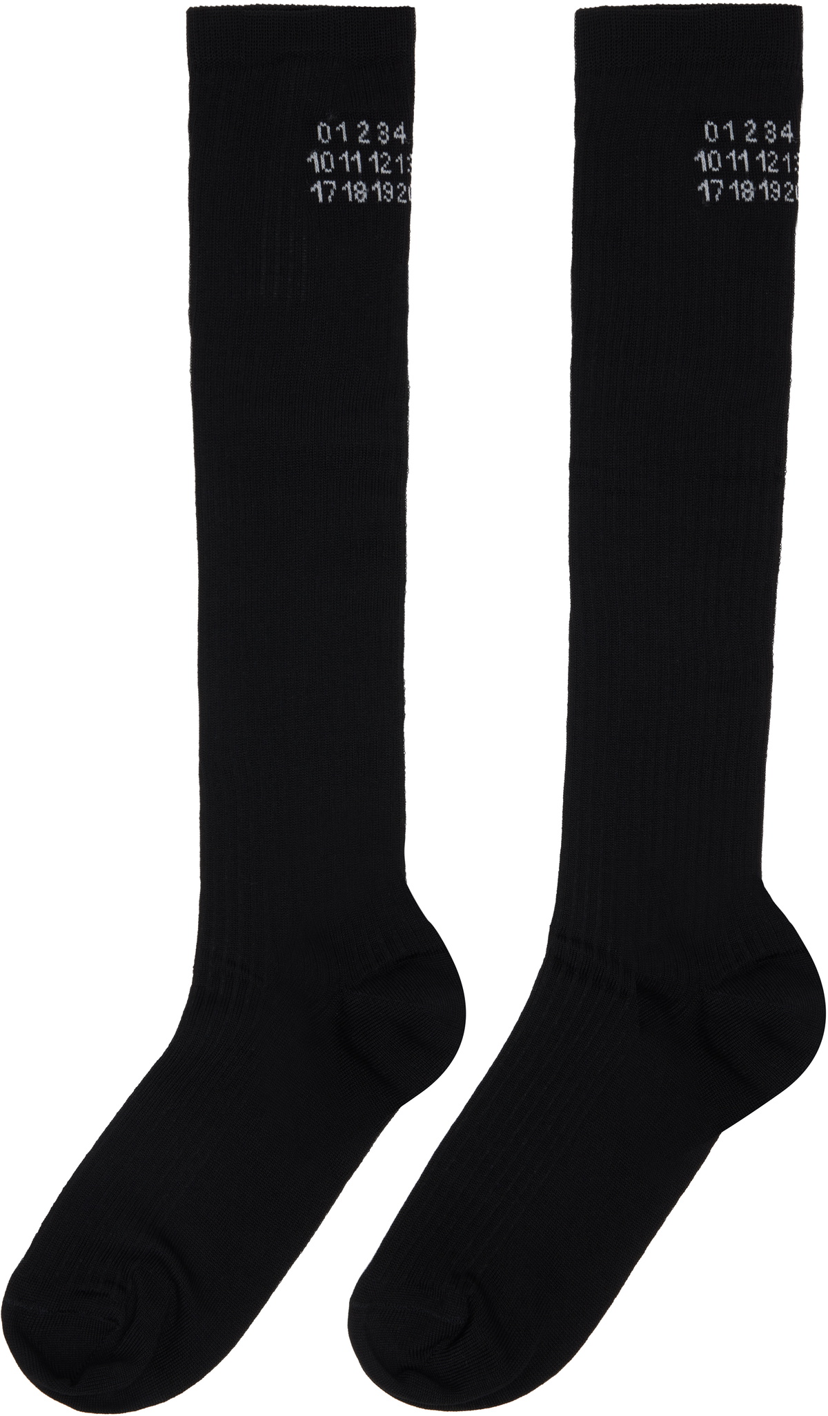 MM6 Maison Margiela Black Knee-High Socks