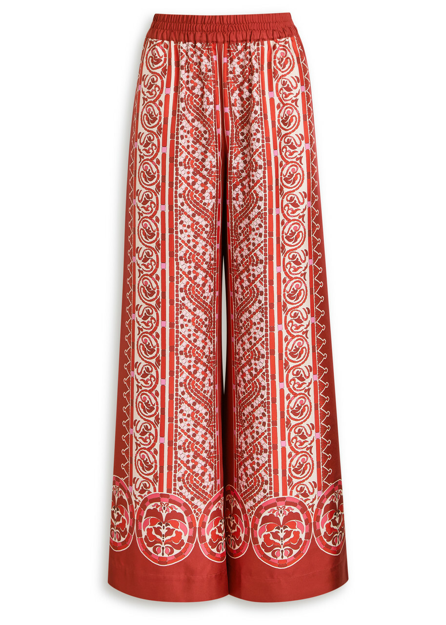 LA Double J Printed Silk-twill Trousers Multicoloured