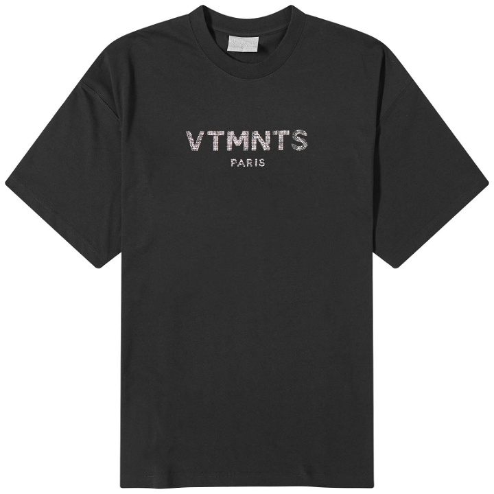 Photo: VTMNTS Women's Paris Crystal Logo T-Shirt in Black