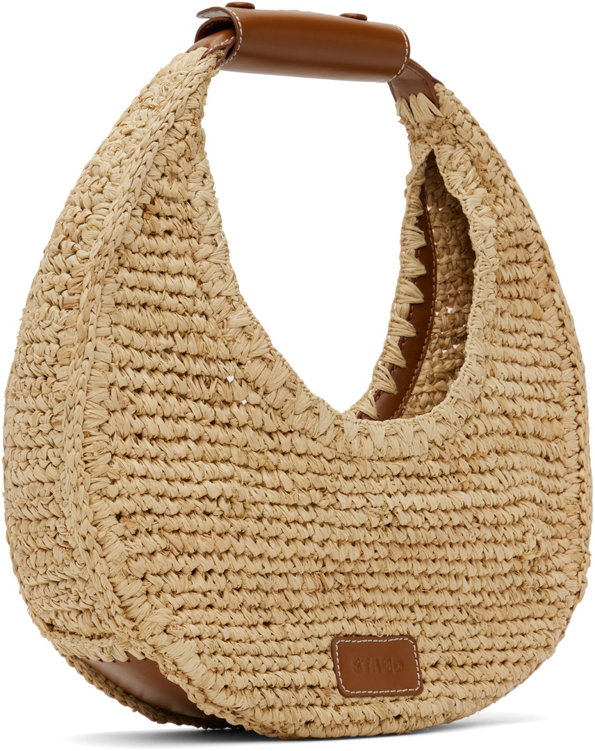 Staud Beige Moon Raffia Bag