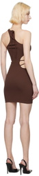 ANDREĀDAMO Brown Cutout Minidress