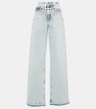 Alessandra Rich Embellished straight jeans
