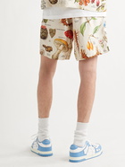 AMIRI - Printed Silk-Twill Drawstring Shorts - Neutrals