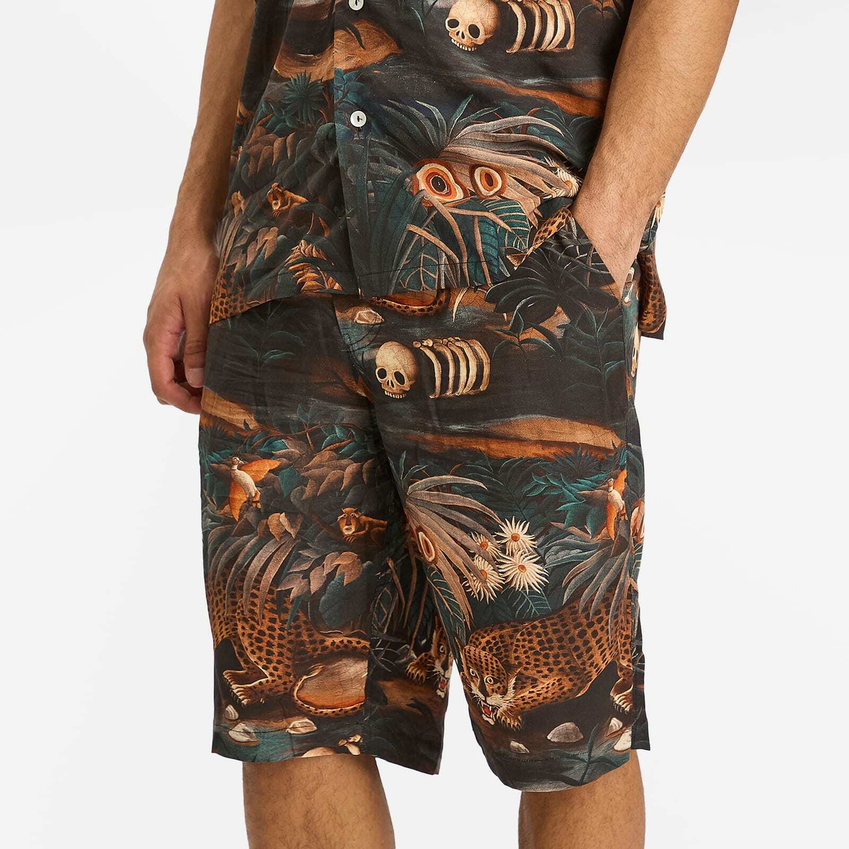 Endless Joy Men's Leopard Jungle Shorts in Multi