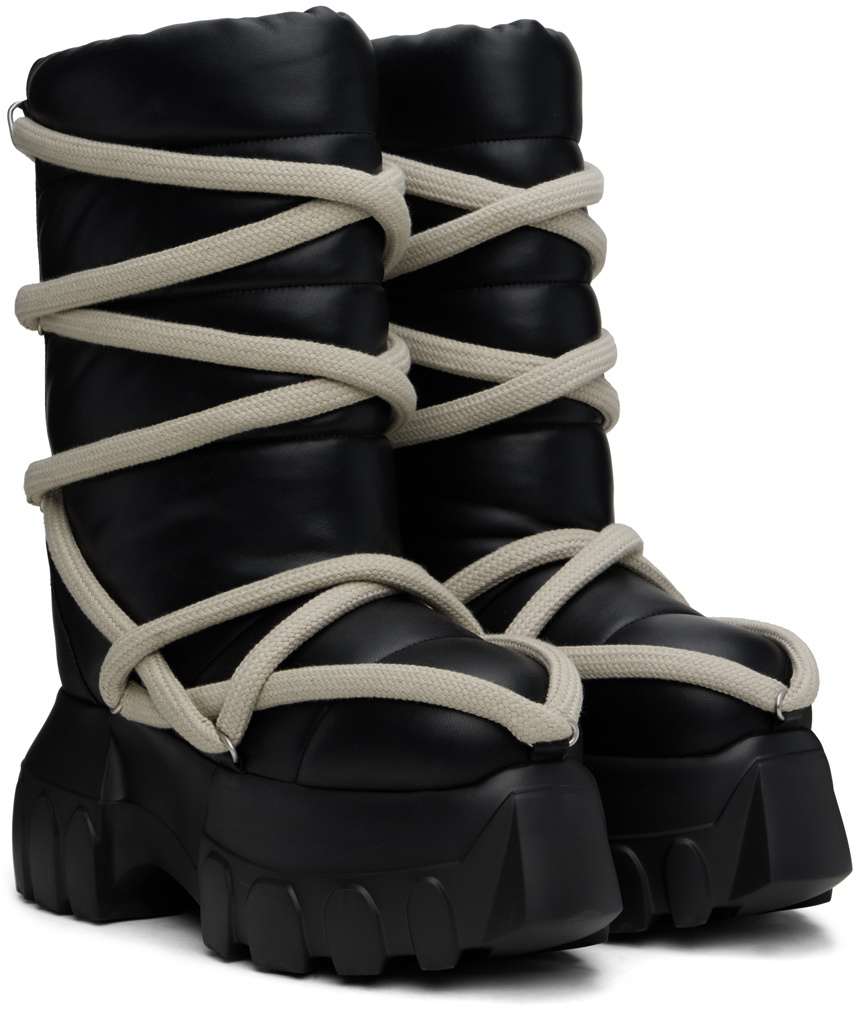 Rick Owens Black Porterville Lunar Mega Tractor Boots Rick Owens