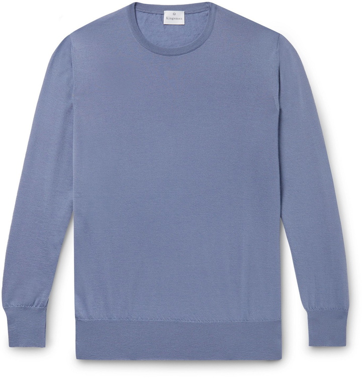 Photo: Kingsman - Mélange Cashmere Sweater - Blue