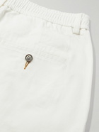 Universal Works - Straight-Leg Pleated Cotton-Twill Shorts - Neutrals