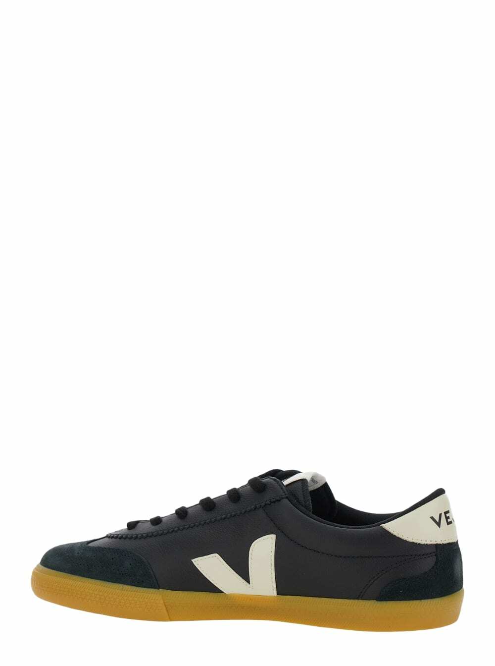 Veja volley Black Sneakers With Side Logo And Lettering Logo On The Heel In Organic Cotton Unisex