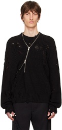 HELIOT EMIL Black Distressed Sweater