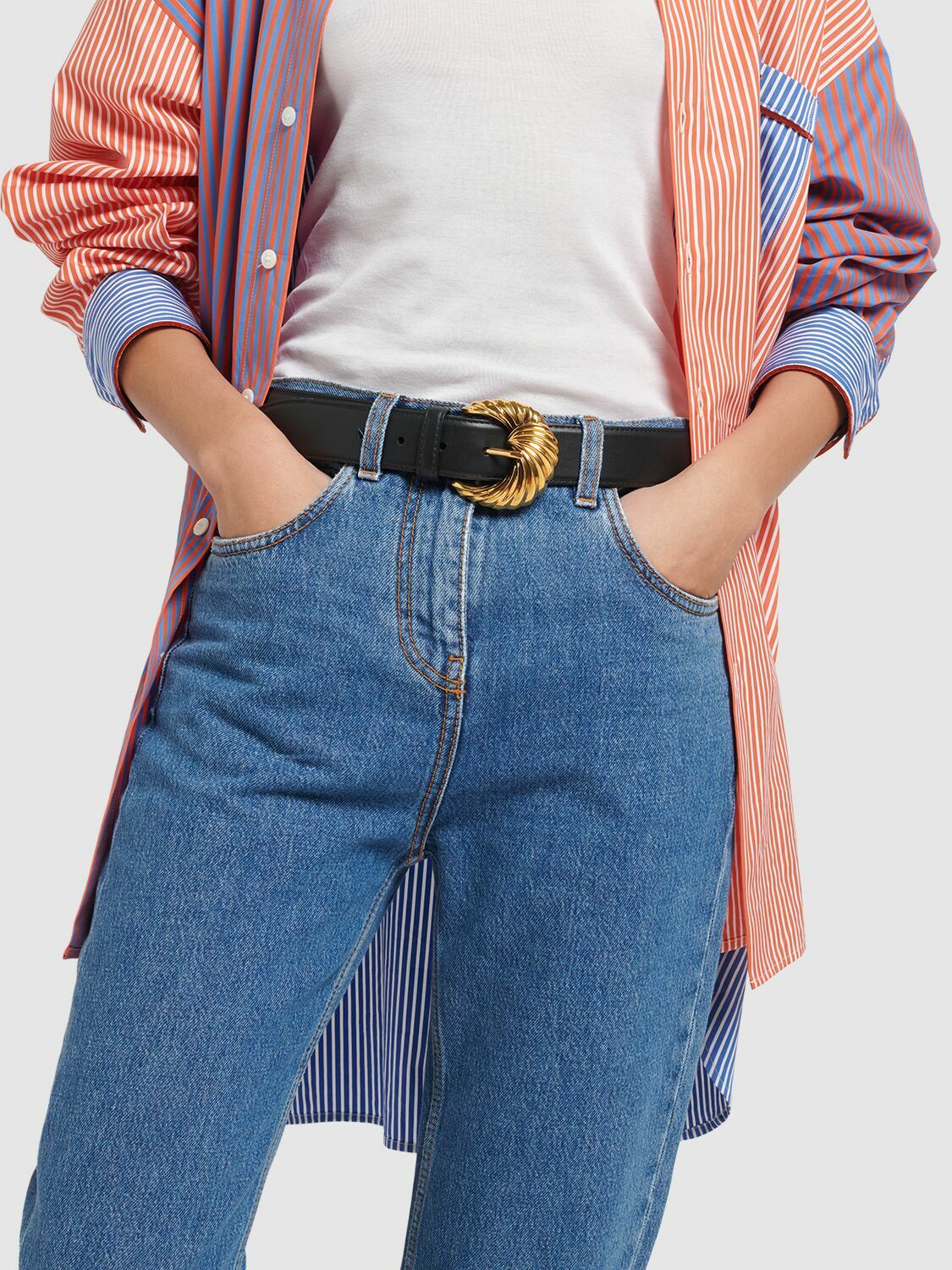ETRO - Paisley Buckle Leather Belt Etro display picture 2
