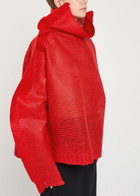 Issey Miyake Panini Draped Wool-blend top Red