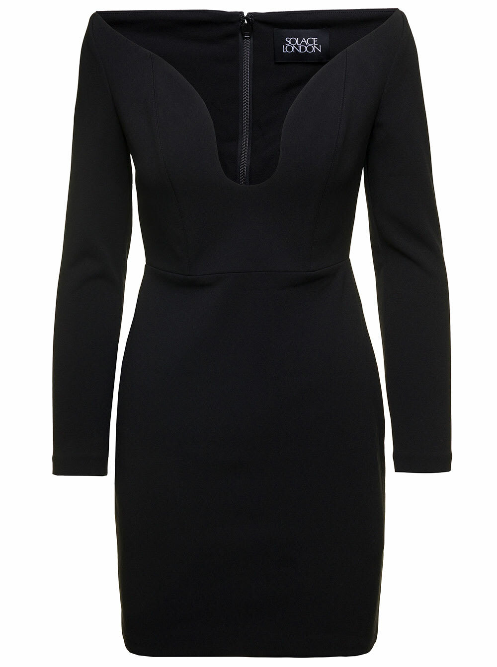 SOLACE LONDON Marcela One-shoulder Twill Mini Dress Solace
