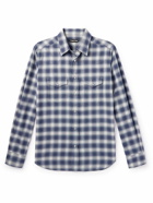 TOM FORD - Shadow Checked Cotton-Poplin Western Shirt - Blue