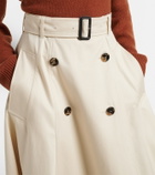 Burberry Belted cotton gabardine midi skirt