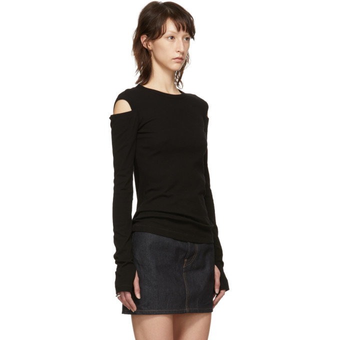 Helmut Lang Black Slash Long Sleeve T-Shirt Helmut Lang