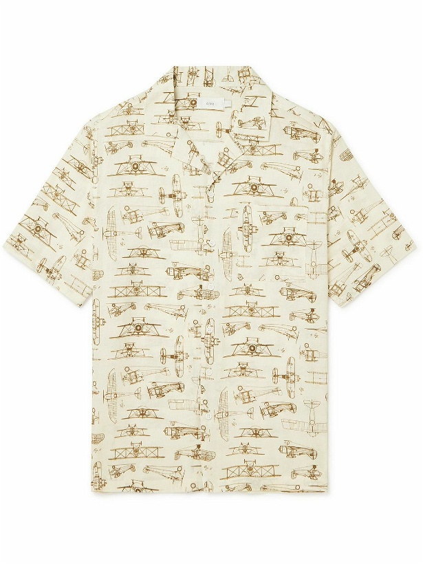 Photo: Onia - Vacation Camp-Collar Printed Linen-Blend Shirt - White