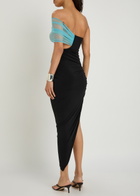 Nensi Dojaka Asymmetric Stretch-jersey Midi Dress Black