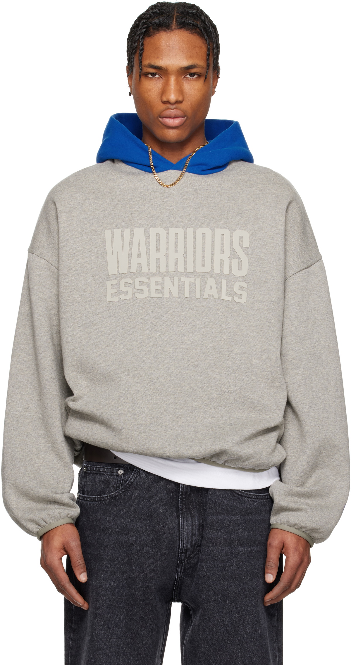 Fear of God ESSENTIALS Gray & Blue NBA Warriors Pull Over