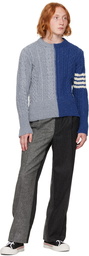 Thom Browne Blue 4-Bar Sweater