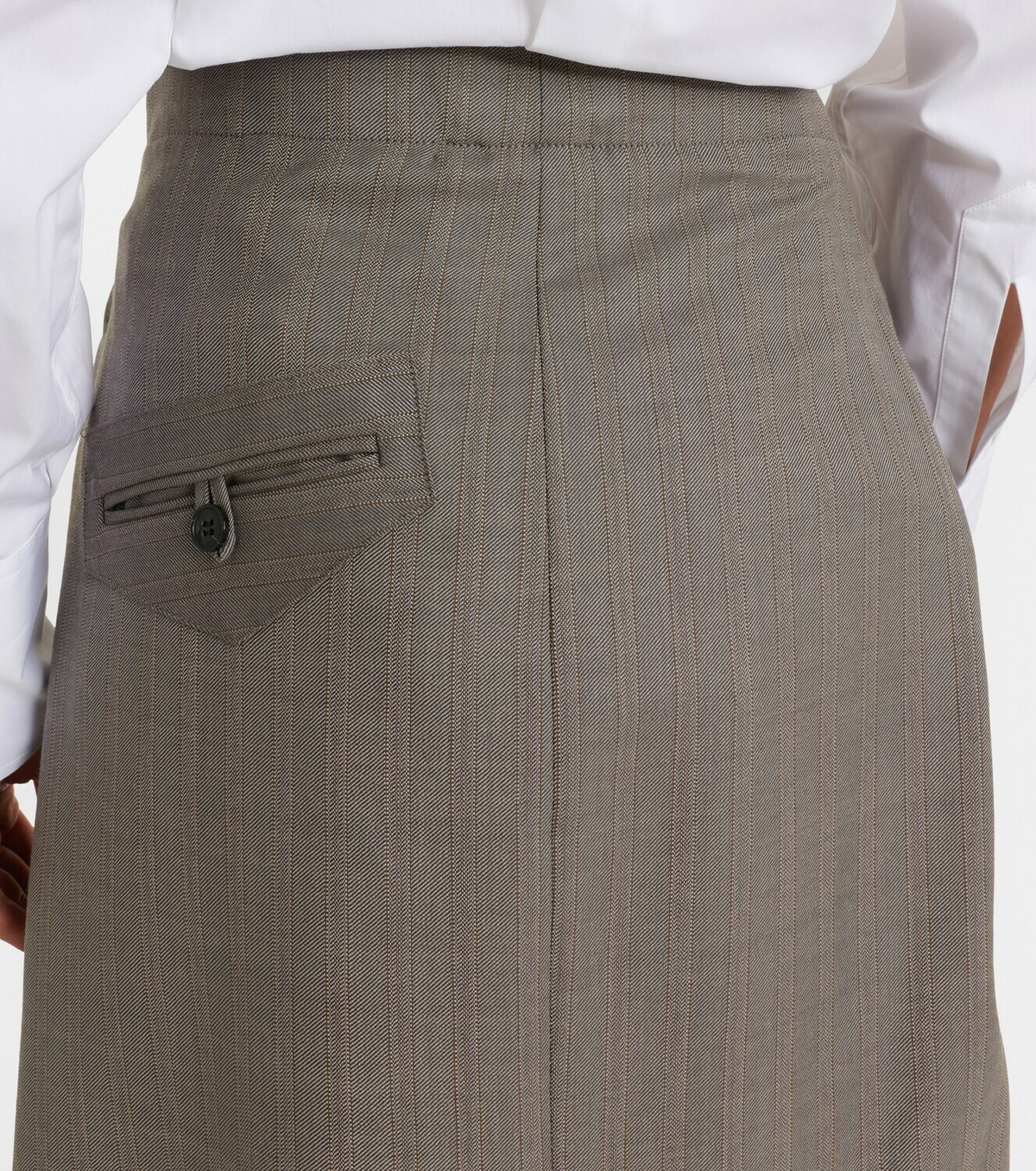 Victoria Beckham Asymmetric virgin wool midi skirt